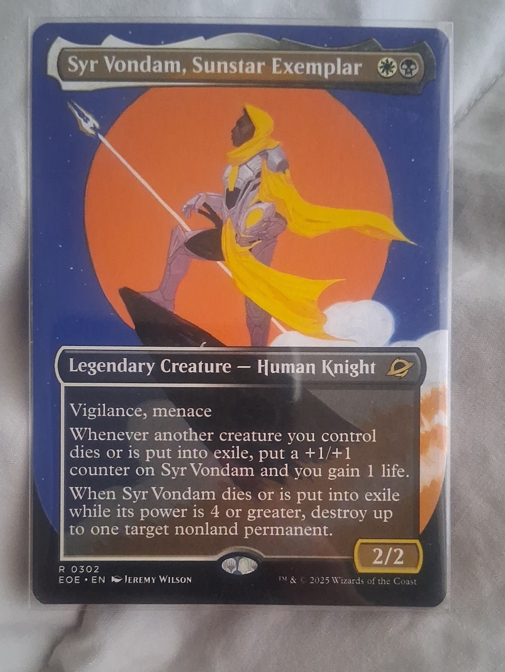 Syr Vondam Sunstar Exemplar - Yellow & Orange Artwork Magic Card